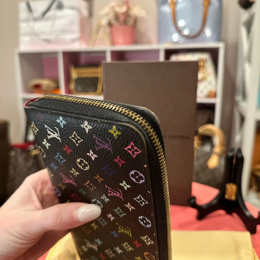 Louis Vuitton Multicolor Zippy Wallet Pink